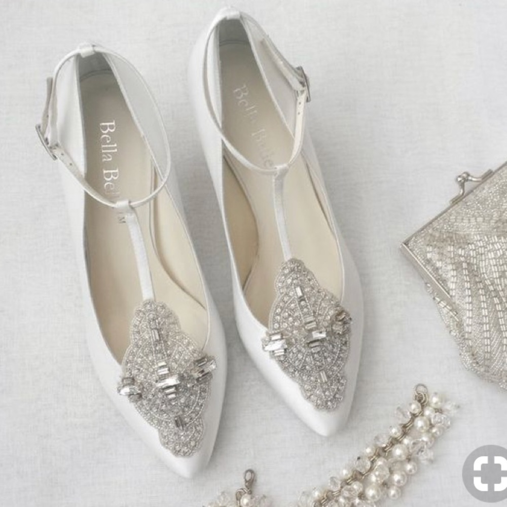 Ivory Art Deco wedding shoes- Bella Belle